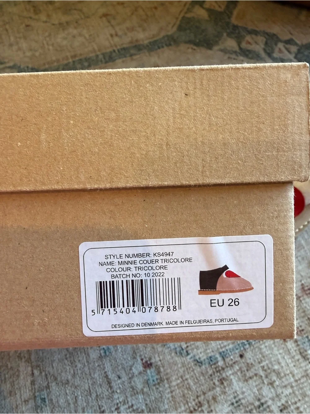 NIB $135 Konges Sløjd Minnie Coeur Tricolore Shoe EU 26, US 9.5